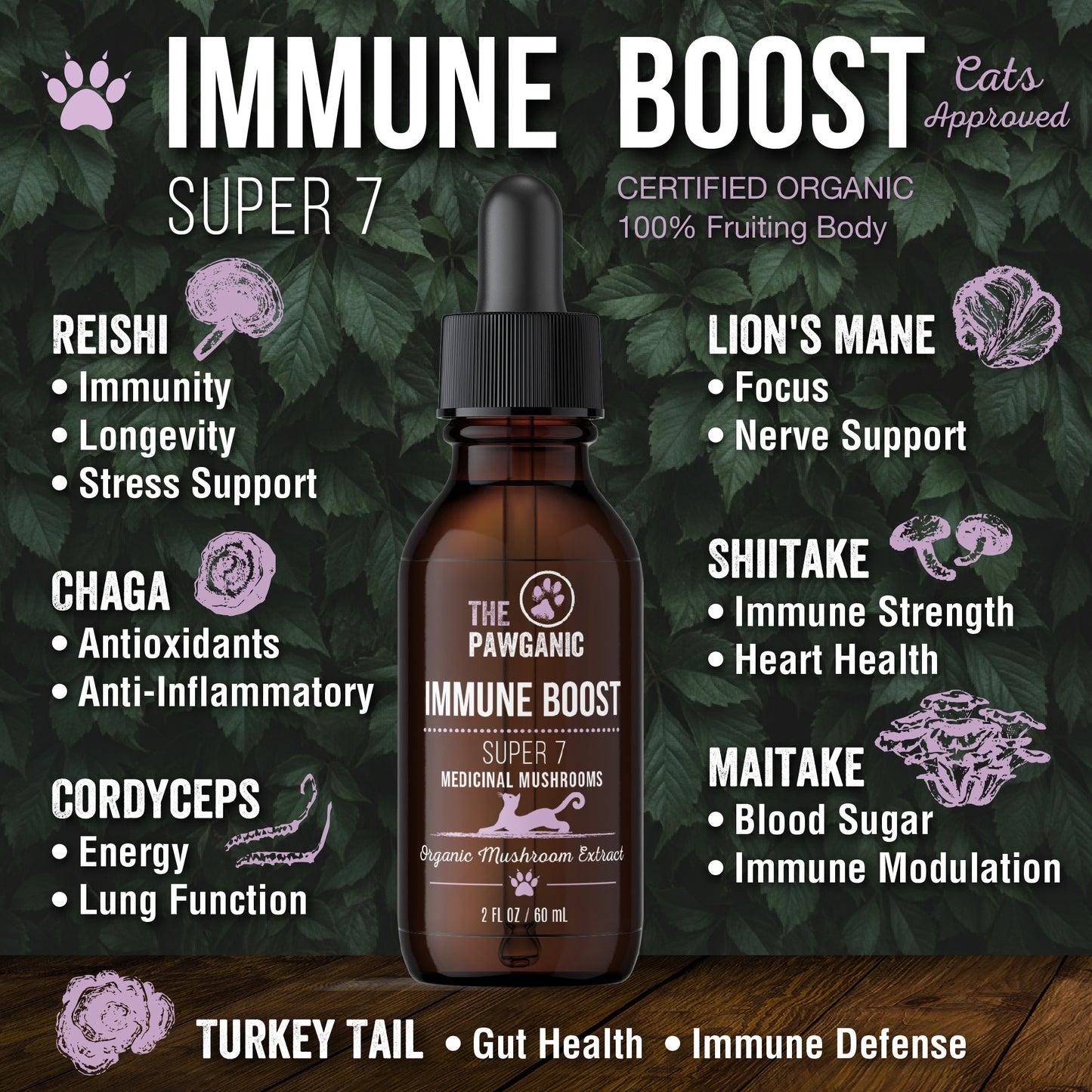 IMMUNE BOOST - SUPER 7 MUSHROOMS - CATS